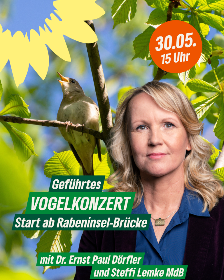 Vogelkonzert mit Dr. Ernst Paul Dörfler, Steffi Lemke MdB und Michelle Brasche
