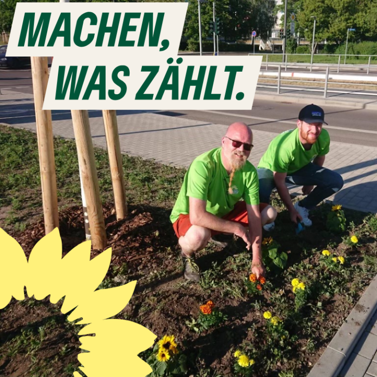 Pflanzaktion zur Einweihung der Schnittstelle Wörmlitz