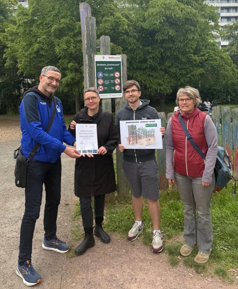 Grüne übernehmen Patenschaft für Spielplatz „Drachennest“ in Halle-Neustadt